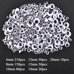 DIY Movable Eyes Simulation Animal Eyeball Black White Color Self-Adhesive Doll Eye Kindergarten Children Craft Supplies