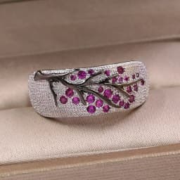 Luxury Silver Color Plum Blossom Branch Stones Cubic Zirconia Women Rings Fashion Jewelry Wedding Rings for Women Jewelry