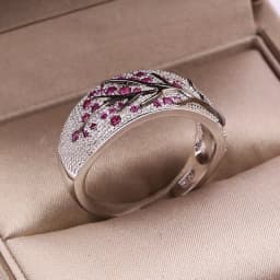 Luxury Silver Color Plum Blossom Branch Stones Cubic Zirconia Women Rings Fashion Jewelry Wedding Rings for Women Jewelry