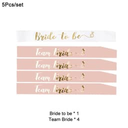 Wedding Decor Team Bride To Be Satin Sash Bridal Shower Veil Bridesmaid Gift Bachelorette Party Hen Night Decorations Supplies