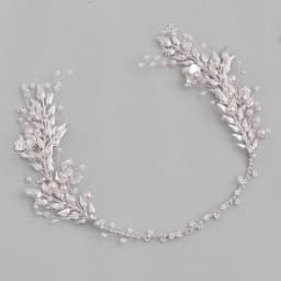 Silver Color Leaf Pearl Headband Tiara For Bridal Hair Accessories Wedding Hair Band Crystal Pearl Tiaras and Brides Headpieces