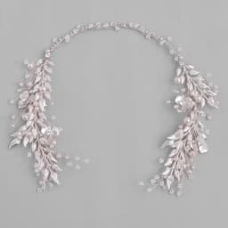 Silver Color Leaf Pearl Headband Tiara For Bridal Hair Accessories Wedding Hair Band Crystal Pearl Tiaras and Brides Headpieces