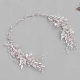 Silver Color Leaf Pearl Headband Tiara For Bridal Hair Accessories Wedding Hair Band Crystal Pearl Tiaras and Brides Headpieces