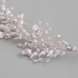 Silver Color Leaf Pearl Headband Tiara For Bridal Hair Accessories Wedding Hair Band Crystal Pearl Tiaras and Brides Headpieces