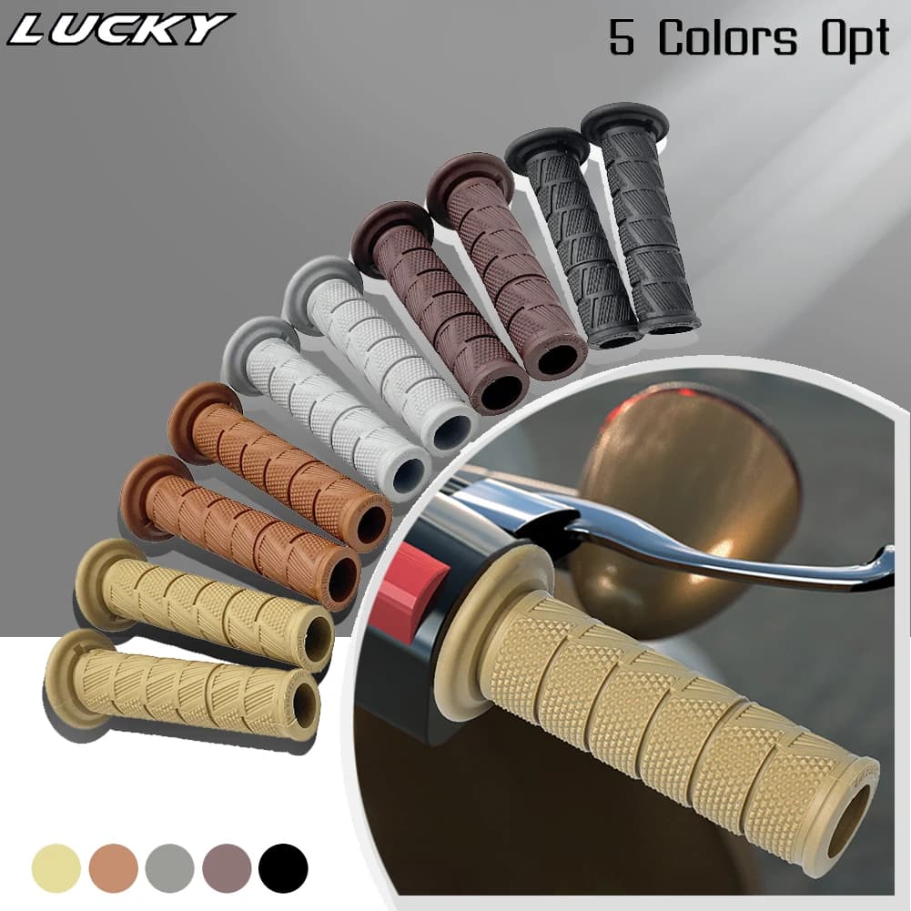 Retro Moto Grip Classic Scooter Parts Vintage 7/8" 22 24mm Motobike Handle Bar For Cafe Racer Rubber Motorcycle Handlebar