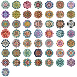 50/100PCS Cool Mandala Flower Stickers Flower Painting Laptop Graffiti Decoration Retro Luggage Skateboard Waterproof Decals