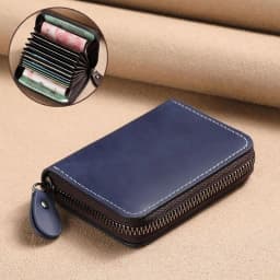 Stylish Card Holder Large Capacity ID Wallet Leather Holder RFID Blocking Wallet Compact Card Case Men's Card Wallet