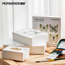 Potentate Watercolor Paper 100% Cotton 300g 80Sheets Square Water Color Paper Note Pad Artist Painting Supplies