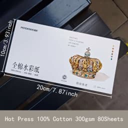Potentate Watercolor Paper 100% Cotton 300g 80Sheets Square Water Color Paper Note Pad Artist Painting Supplies