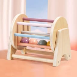 Baby Early Learning Montessori Toys Gift Wooden Rolling Ball Drum Listening Exercise Color Cognition Hand-eye Coordination Train