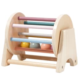 Baby Early Learning Montessori Toys Gift Wooden Rolling Ball Drum Listening Exercise Color Cognition Hand-eye Coordination Train