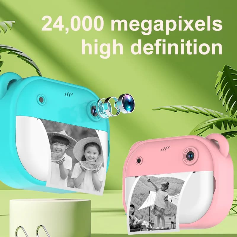 Children Thermal Print Camera Toy Wireless Bluetooth Inkless Instant Print Photo Note Camera Kids Early Education Study Toy Gift