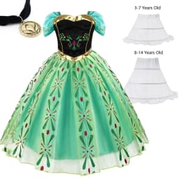 Disney Kids Girls Cosplay Frozen Elsa Anna Princess Dress Girl Mesh Ball Gown Carnival Birthday Clothes Snow Queen Elsa Costume