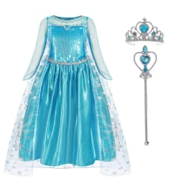 Disney Kids Girls Cosplay Frozen Elsa Anna Princess Dress Girl Mesh Ball Gown Carnival Birthday Clothes Snow Queen Elsa Costume