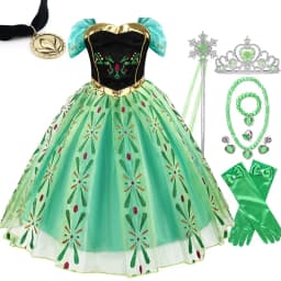 Disney Kids Girls Cosplay Frozen Elsa Anna Princess Dress Girl Mesh Ball Gown Carnival Birthday Clothes Snow Queen Elsa Costume