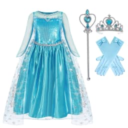 Disney Kids Girls Cosplay Frozen Elsa Anna Princess Dress Girl Mesh Ball Gown Carnival Birthday Clothes Snow Queen Elsa Costume