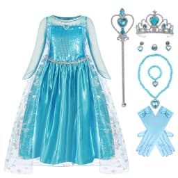 Disney Kids Girls Cosplay Frozen Elsa Anna Princess Dress Girl Mesh Ball Gown Carnival Birthday Clothes Snow Queen Elsa Costume