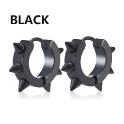 1Pair Punk Stainless Steel Spiky Thorn Stud Earrings For Women Men Ear Clips Funny Street Pop Hip Hop Gothic Jewelry Accessories