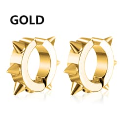 1Pair Punk Stainless Steel Spiky Thorn Stud Earrings For Women Men Ear Clips Funny Street Pop Hip Hop Gothic Jewelry Accessories