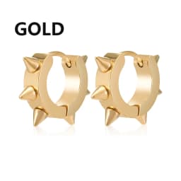 1Pair Punk Stainless Steel Spiky Thorn Stud Earrings For Women Men Ear Clips Funny Street Pop Hip Hop Gothic Jewelry Accessories