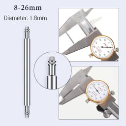 20pcs Watch Band Pins 1.8/1.5mm Diameter Full Stainless Steel Watch Spring Bars 10/15/16/18/20/21/22/23/24/26mm Watch Repair Kit