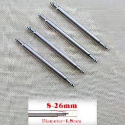 20pcs Watch Band Pins 1.8/1.5mm Diameter Full Stainless Steel Watch Spring Bars 10/15/16/18/20/21/22/23/24/26mm Watch Repair Kit