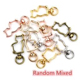 10pcs Cat Heart Snap Hook Trigger Clips Buckles For Keychain Lobster Lobster Clasp Hooks for Key Ring Clasp Jewelry Supplies