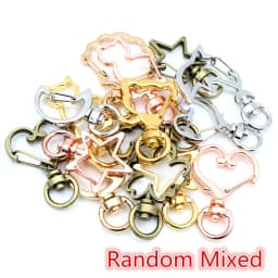 10pcs Cat Heart Snap Hook Trigger Clips Buckles For Keychain Lobster Lobster Clasp Hooks for Key Ring Clasp Jewelry Supplies