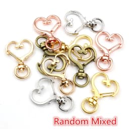 10pcs Cat Heart Snap Hook Trigger Clips Buckles For Keychain Lobster Lobster Clasp Hooks for Key Ring Clasp Jewelry Supplies