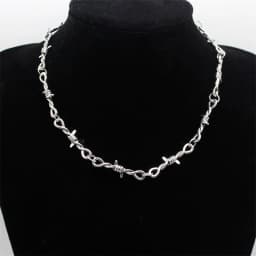 Small Wire Brambles Iron Unisex Choker Necklace Women Hip-hop Gothic Punk Style Barbed Wire Little Thorns Chain Choker Gifts
