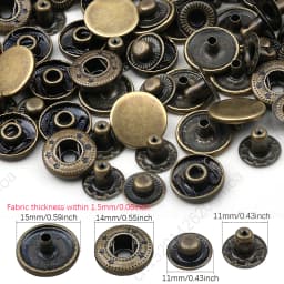 10mm 12.5mm 15mm Metal Pressure Buttons Sewing Accessories Botones Snap Button For Clothing Jackets Leather Snap Fasteners
