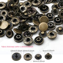 10mm 12.5mm 15mm Metal Pressure Buttons Sewing Accessories Botones Snap Button For Clothing Jackets Leather Snap Fasteners