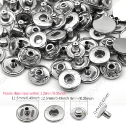 10mm 12.5mm 15mm Metal Pressure Buttons Sewing Accessories Botones Snap Button For Clothing Jackets Leather Snap Fasteners