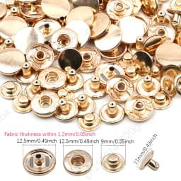 10mm 12.5mm 15mm Metal Pressure Buttons Sewing Accessories Botones Snap Button For Clothing Jackets Leather Snap Fasteners