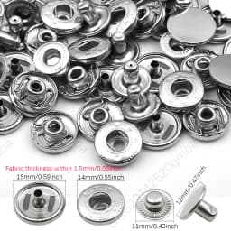 10mm 12.5mm 15mm Metal Pressure Buttons Sewing Accessories Botones Snap Button For Clothing Jackets Leather Snap Fasteners