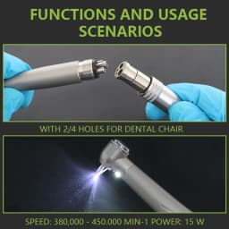 Dental LED High Speed Handpiece Dentist Tips Teach Model E-Generator Rotation Turbine Dentistry Push Button Triple Water Spray