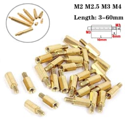 M2/M2.5/M3/M4 Coppers Brass Pillars Standoff Circuit Spacer PCB Board Nut Screws Hex Round Single Cylinder Head/Hexagon pillar