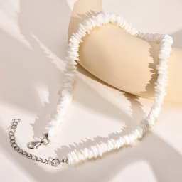 Bohemian Puka Shell Chain Necklace , Hawaiian Beach SeaShell Choker Necklace Womens Gift