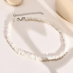 Bohemian Puka Shell Chain Necklace , Hawaiian Beach SeaShell Choker Necklace Womens Gift