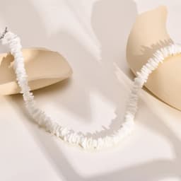 Bohemian Puka Shell Chain Necklace , Hawaiian Beach SeaShell Choker Necklace Womens Gift