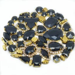 22 Color 50pcs/Bag Glitter Mixed Shape Sew on Glass Rhinestone Gold Claw Crystal Buckle Diy Wedding Decoration Accessories