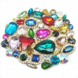22 Color 50pcs/Bag Glitter Mixed Shape Sew on Glass Rhinestone Gold Claw Crystal Buckle Diy Wedding Decoration Accessories