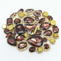 22 Color 50pcs/Bag Glitter Mixed Shape Sew on Glass Rhinestone Gold Claw Crystal Buckle Diy Wedding Decoration Accessories