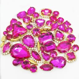 22 Color 50pcs/Bag Glitter Mixed Shape Sew on Glass Rhinestone Gold Claw Crystal Buckle Diy Wedding Decoration Accessories