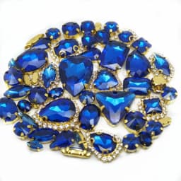 22 Color 50pcs/Bag Glitter Mixed Shape Sew on Glass Rhinestone Gold Claw Crystal Buckle Diy Wedding Decoration Accessories