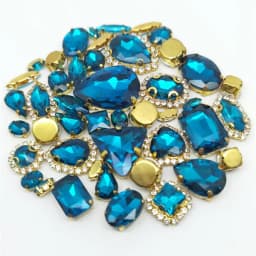22 Color 50pcs/Bag Glitter Mixed Shape Sew on Glass Rhinestone Gold Claw Crystal Buckle Diy Wedding Decoration Accessories