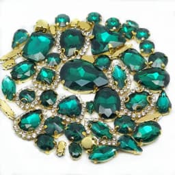 22 Color 50pcs/Bag Glitter Mixed Shape Sew on Glass Rhinestone Gold Claw Crystal Buckle Diy Wedding Decoration Accessories