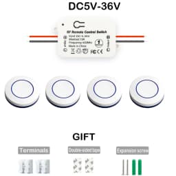 RF 433 Mhz Wireless Light Switch Push Button Wall Switch DC 12V 24V 36V 10A Radio Transmitter Remote ON OFF Led Electric Door