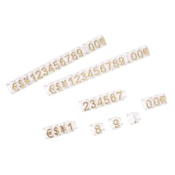 Uxcell 10Sets Golden Silvery Black Number Letter Adjustable Mini Cube Price Tag Display Stand Tag Label Sets of Number Labels