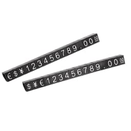 Uxcell 10Sets Golden Silvery Black Number Letter Adjustable Mini Cube Price Tag Display Stand Tag Label Sets of Number Labels